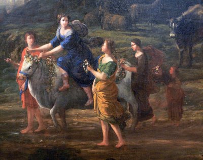 Kustscène met Europa en de stier door Claude Lorrain